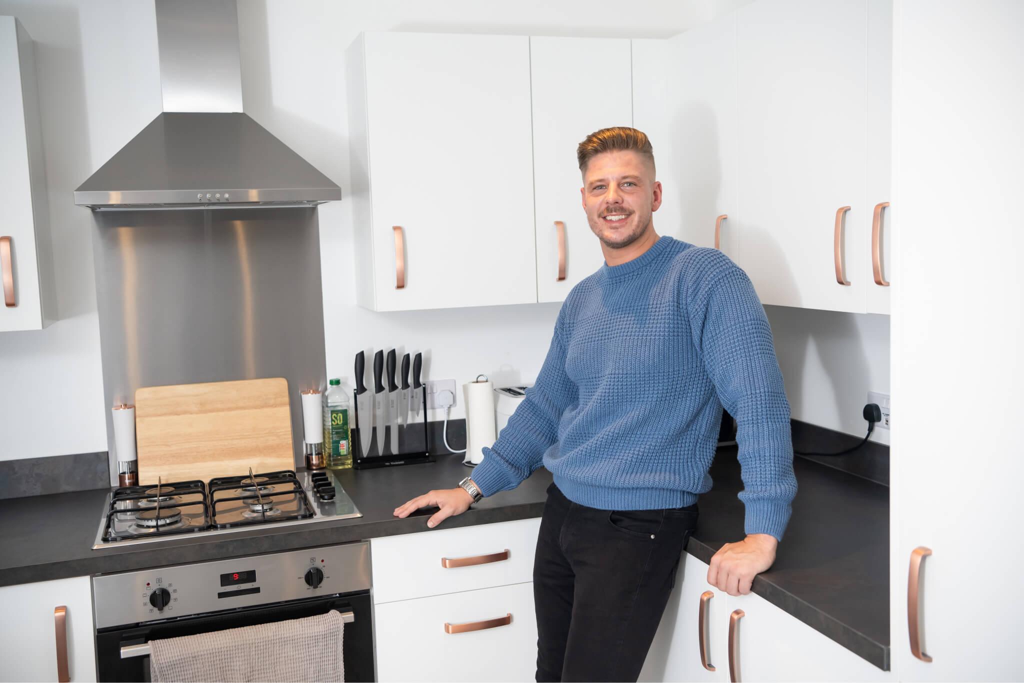 Harrison in his kitchen